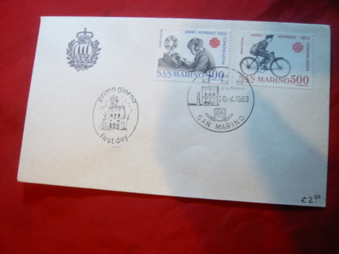 Plic FDC Anul International al Telecomunicatiilor 1983 San Marino