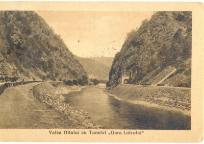 CP Z458 -VALEA OLTULUI CU TUNELUL ,,GURA LOTRULUI&amp;quot; -CIRCULATA 5 APRILIE 1934 foto