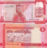 Gambia 5 Dalasis 2015 UNC - Bancnota originala, necirculata