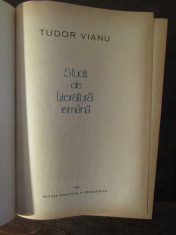 STUDII DE LITERATURA ROMANA-TUDOR VIANU foto