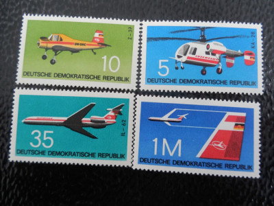 Serie timbre aviatie avioane elicoptere Germania DDR nestampilate foto