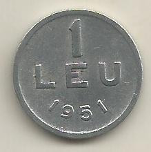 ROMANIA 1 LEU 1951 [10] livrare in cartonas foto