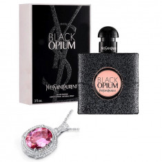 Colier One Passion Pink Simulated Diamonds 925 Sterling Silver &amp;amp; YSL Black Opium foto