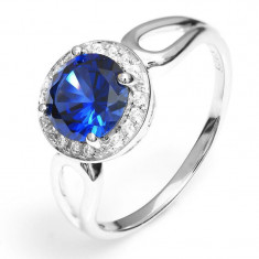 Inel Borealy Argint 925 Safir 2 carate Solitaire Marimea 6 foto