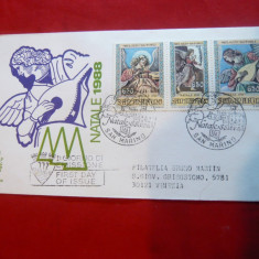 Plic FDC - Craciun 1988 San Marino