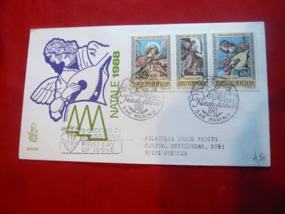 Plic FDC - Craciun 1988 San Marino foto