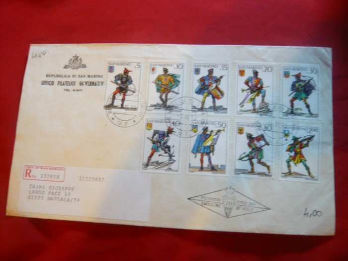 Plic FDC - Uniforme Militare si Soldati - de Epoca 1973 San Marino