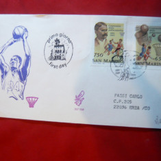 Plic FDC - Sport -Baschet - 100 Ani 1991 San Marino