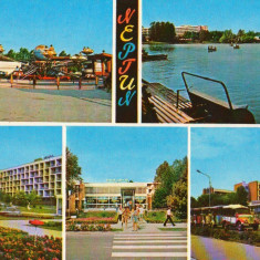 CPI (B9535) CARTE POSTALA - NEPTUN. PARC PRICHINDEL, HOTEL TERRA, CARAIMAN, LAC