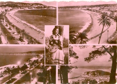 CP Z519 -LA COTE D&amp;#039;AZUR -NICE -SOUVENIR - FRANTA -25 8 1952 -TRIMISA SPRE BRAILA foto