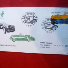 Plic FDC - Automobilism - Al 80 Tur al Italiei -1997 San Marino