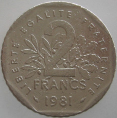 FRANTA KM#942.1 - 2 Francs 1981 foto