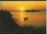 CPI (B9517) CARTE POSTALA - COSTINESTI. RASARIT DE SOARE LA MARE, BARCA, EPAVA