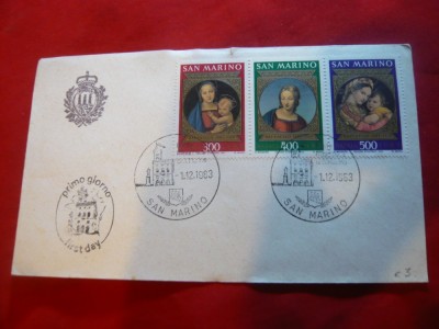 Plic FDC - Craciun - Pictura Rafael 1983 San Marino foto