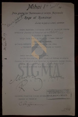 REGELE MIHAI , MIRON CRISTEA, BUZDUGAN, ARGETOIANU, DOCUMENT DE CANCELARIE, SEMNATURI ORIGINALE , CRIZA DINASTICA - REGENTA , 1928 foto