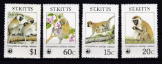 St. Kitts 1986 fauna maimute MI 184-187 MNH w46 foto