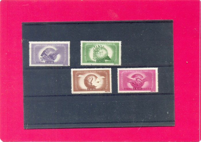 RO-0049=ROMANIA 1945-Conferinta sindicala mondiala-Paris,serie nest cu sarniera