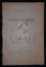 GRIGORE ANTIPA (DOCTOR), STUDII ASUPRA PESCARIILOR DIN ROMANIA, BUCURESCI, 1895 foto