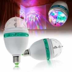 Bec rotativ disco Full Color LED mini party consum 3W Soclu e27 foto