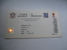 Bilet de meci Rapid Bucuresti - SC Heerenveen (9 august 2012) foto