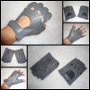 Manusi Dama Piele Naturala Fara Degete Soferita Elegante Sexy Club Gri Arici M L