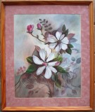 Magnolii - semnat Schollaert, Flori, Pastel, Altul