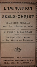 M. L&amp;#039; ABBE F. DE LAMENNAIS - L&amp;#039;IMITATION DE JESUS-CHRIST {1920} foto