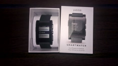 Smartwatch Original Pebble US Clasic Black 301BL La cutie! Ideal Cadou!! foto