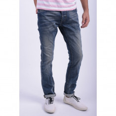 Blugi Bumbac Jack&amp;amp;Jones Ben Original Jos 156 Albastru foto