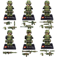 Set 6 minifigurine tip LEGO Armata, soldati comando, include arme tip Brickarms foto