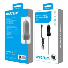 Astrum CC240 Incarcator Auto,Cablu microUSB spiralat, 2,4A Alb