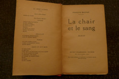 La chair et le sang de Francois Mauriac Ed. Ernest Flammarion Paris 1920 foto