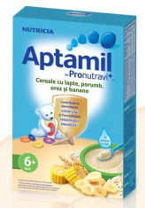 Cereale Aptamil cu lapte, porumb, orez, banane, de la 6 luni foto