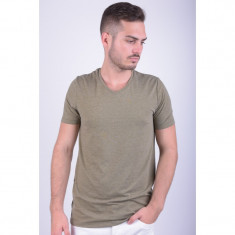 Tricou Jack&amp;amp;Jones Jjprblack V-neck Regular Fit Burnt Olive foto