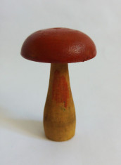(T) Ciuperca biliard, de la joc romanesc vechi, lemn, 6,5 cm foto