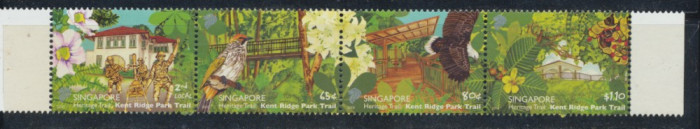 SINGAPORE 2010 serie in streif de 4 timbre parcul natural Kent Ridge Trail MNH