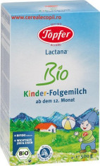 Lapte praf Topfer Lactana Bio Kinder, pentru copii de la 1 an, 500g foto