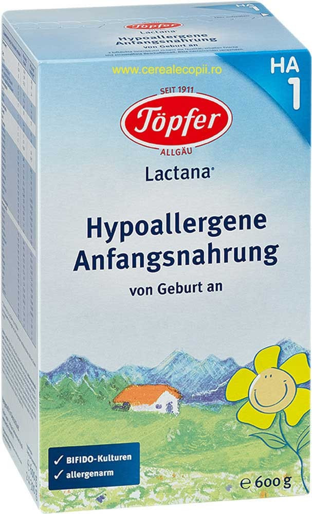 Lapte praf Topfer Lactana HA1 (hipoalergenic), de la nastere, 600g | arhiva  Okazii.ro