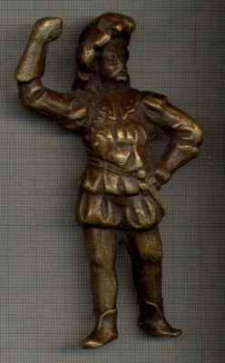 ZET 1420 STATUETA - CAVALER IN COSTUM MEDIEVAL - DIN BRONZ foto