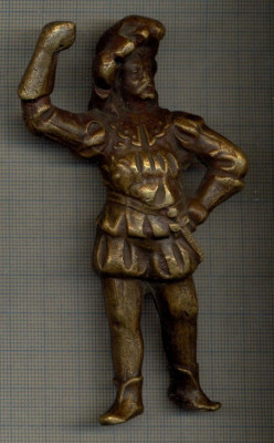 ZET 1420 STATUETA - CAVALER IN COSTUM MEDIEVAL - DIN BRONZ foto