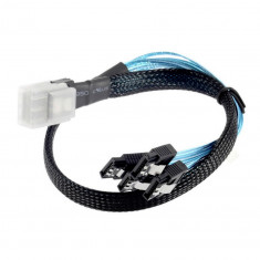 Cablu adaptor SAS 4i SFF-8087 36P 36-Pin Male la 4 SATA 7-Pin foto