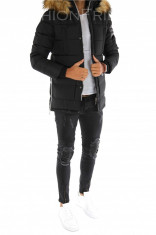 Geaca iarna neagra - geaca barbati - geaca slim fit COLECTIE NOUA725 L3 foto