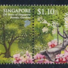 SINGAPORE 2009 serie in streif de 4 timbre 150 ani Gradina Botanica MNH