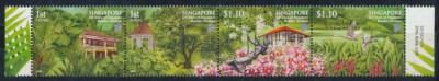 SINGAPORE 2009 serie in streif de 4 timbre 150 ani Gradina Botanica MNH foto