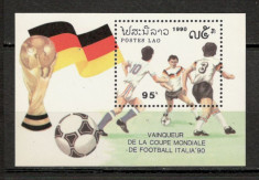 Laos.1991 Germania campioana mondiala la fotbal-Bl. SL.482 foto