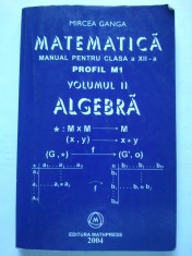 Matematica, Manual ptr. clasa XII-a, Algebra foto