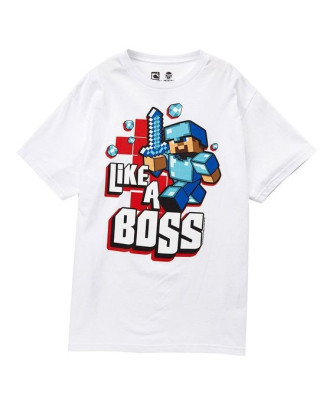 Tricou Minecraft T-Shirt Like A Boss 12-13 ani + CADOU - Original JINX foto