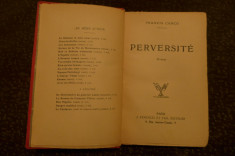 Perversite de Francis Carco Ed. J. Ferenczi et fils Paris 1925 foto