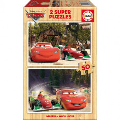 Puzzle din Lemn Cars 2 2 x 50 piese foto