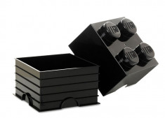 Cutie depozitare LEGO 2x2 negru foto